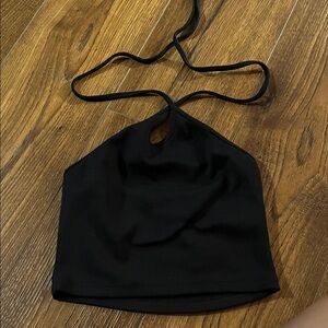 Zara Black Halter Crop Top